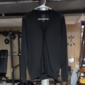 H&M Men's Black Cardigan Sweater